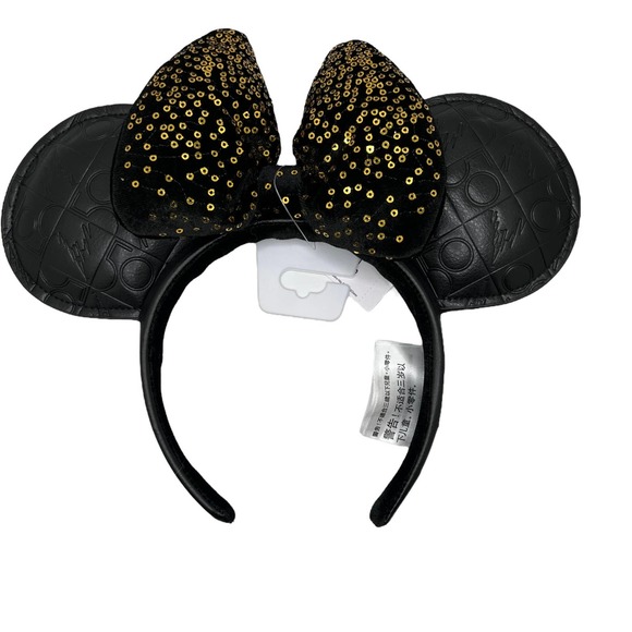 Disney Accessories - Walt Disney World 50th Anniversary Black Faux Leather Minnie Mouse Ear Headband